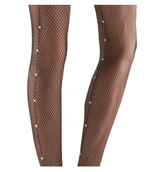  PANTYS DE RED CON COSTURA TRASERA Y STRASS