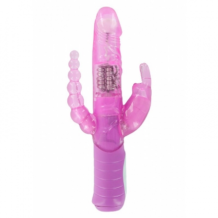 VIBRADOR ROTADOR TRIPLE VAGINAL CLITORIAL ANAL