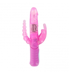 VIBRADOR ROTADOR TRIPLE VAGINAL CLITORIAL ANAL