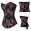 CORSET NEGRO CON MOTIVOS FLORALES