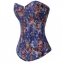 CORSET AZUL CON MOTIVOS FLORALES