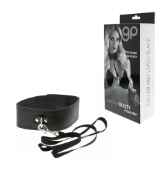 COLLAR DE CUERO NEGRO CON CORREA