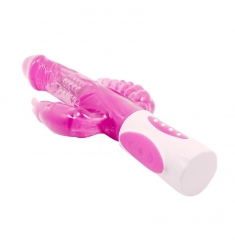 VIBRADOR ROTADOR TRIPLE VAGINAL CLITORIAL ANAL