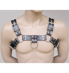 ARNES MASCULINO DE CUERO AJUSTABLE CON ANILLAS