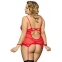 CORSET ROJO CON TANGA Y ESPOSAS TALLA GRANDE