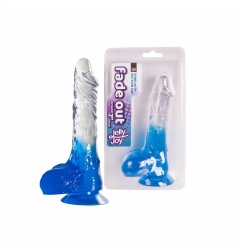 DILDO DISEÑO BICOLOR CON TESTÍCULOS 18CM