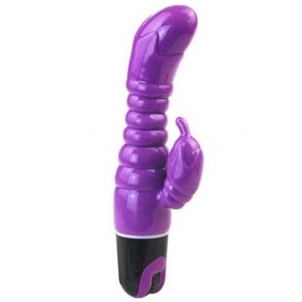 VIBRADOR DOBLE ESTIMULACIÓN 22,5 CM LILA