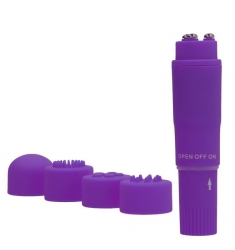 ESTIMULADOR DE CLÍTORIS CON 4 CABEZALES MORADO