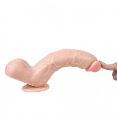 Vibrador realistico  FLEXIBLE pero firme con ventosa  21cm