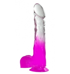 DILDO DISEÑO BICOLOR CON TESTÍCULOS 20 CM