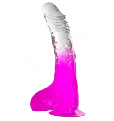 DILDO DISEÑO BICOLOR CON TESTÍCULOS 20CM