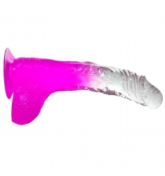 DILDO DISEÑO BICOLOR CON TESTÍCULOS 20CM