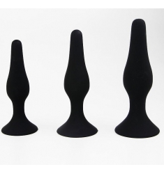 PACK DE 3 PLUGS ANALES DIFERENTES MEDIDAS DE SILICONA MEDICA