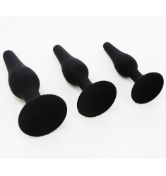 PACK DE 3 PLUGS ANALES DIFERENTES MEDIDAS DE SILICONA MEDICA