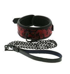 Collar con cadena Deluxe Rojo y Negro