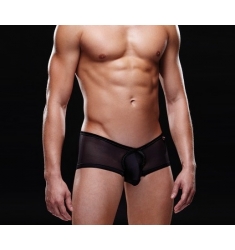 BOXER  SENSUAL EN MICRORED TRANSPARENTE NEGRO