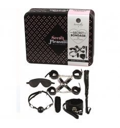 KIT BONDAGE 8 PIEZAS NEGRO CAJA DE METAL DE REGALO