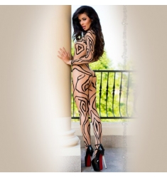 BODYSTOCKING NUDE DE PATRON SALVAJE