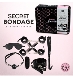 KIT BONDAGE 8 PIEZAS NEGRO CAJA DE METAL DE REGALO