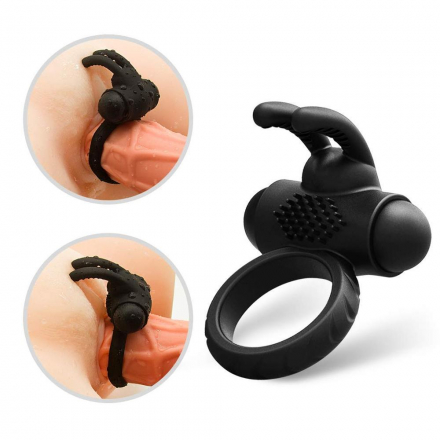 ANILLO VIBRADOR- ESTIMULADOR  RABBIT NEGRO
