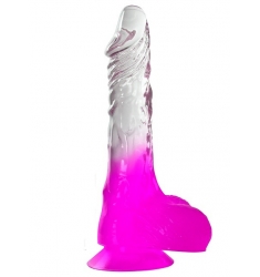 DILDO DISEÑO BICOLOR CON TESTÍCULOS 18CM