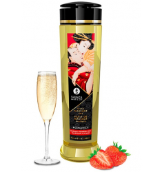 SHUNGA ACEITE MASAJE ROMANCE AROMA A FRESAS Y CHAMPAGNE 250 ML