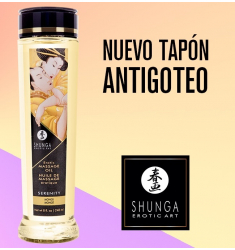 SHUNGA ACEITE MASAJE ROMANCE AROMA A FRESAS Y CHAMPAGNE 250 ML