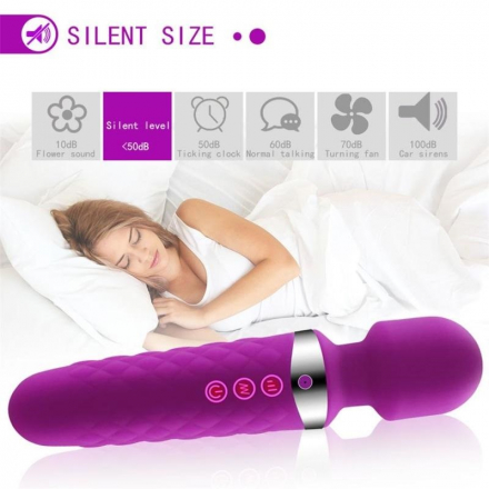 MASAJEADOR WAND DE SILICONA MEDICA,16 MODOS Y RECARGABLE