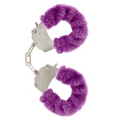 ESPOSAS DE METAL CON POMPOM EXTRAIBLE PURPURA