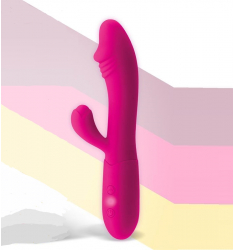 VIBRADOR SEMIREALISTICO DOBLE ESTIMULACION RECARGABLE