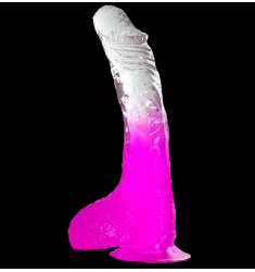 DILDO DISEÑO BICOLOR CON TESTÍCULOS 20CM