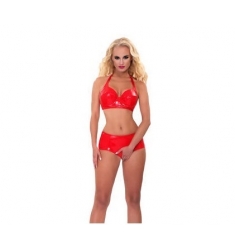 TOP Y SHORT ABIERTOS ROJO DE LATEX DE ALTA CALIDAD