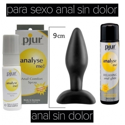 PACK ESPECIAL ANAL -Relajante dilatador anal, LUBRICANTE ANAL 30ml y plug anal silicona médica.