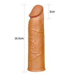 FUNDA PARA EL PENE DE TACTO REAL +3CM