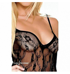 Bodystocking floral de hombros descubiertos