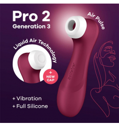 SATISFYER PRO 2 GENENACION 3 LIQUID AIR TECHNOLOGY SUCCIÓN Y VIBRACIÓN WINE