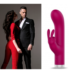 BURDEOS ELEGANTE VIBRADOR CONEJO DE PUNTO G Y CLITORIS RECARGABLE