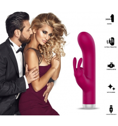 BURDEOS ELEGANTE VIBRADOR CONEJO DE PUNTO G Y CLITORIS RECARGABLE