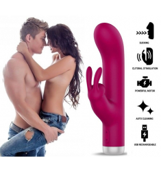 BURDEOS ELEGANTE VIBRADOR CONEJO DE PUNTO G Y CLITORIS RECARGABLE