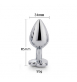 JOYA ANAL PLUG CORAZÓN DE CRISTAL 3,4CM DE DIAMETRO