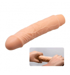 VIBRADOR REALISTICO COLOR NATURAL DE 19.5 CM