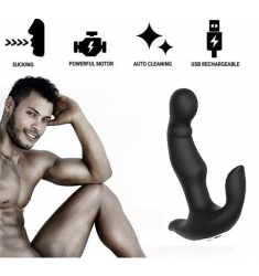 PROSTATICO VIBRADOR ROTADOR CON PERLAS,CONTROL REMOTO RECARGABLE