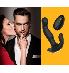 PROSTATICO VIBRADOR ROTADOR CON PERLAS,CONTROL REMOTO RECARGABLE