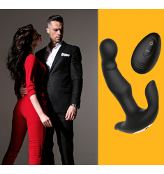 PROSTATICO VIBRADOR ROTADOR CON PERLAS,CONTROL REMOTO RECARGABLE