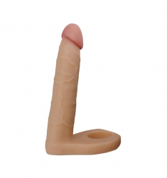 ANILLO CON DILDO PARA DOBLE PENETRACIÓN DE TACTO SUAVE Y REAL