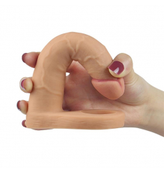 ANILLO CON DILDO PARA DOBLE PENETRACIÓN DE TACTO SUAVE Y REAL