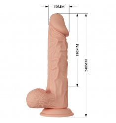  Pene realístico vibrador con ventosa. natural 24cm