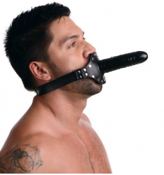 MORDAZA BDSM CON DILDO NEGRO