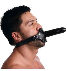 MORDAZA BDSM CON DILDO NEGRO