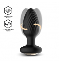 PLUG ANAL VIBRACIÓN Y MOVIMIENTO ROTADOR 360º CON CONTROL REMOTO